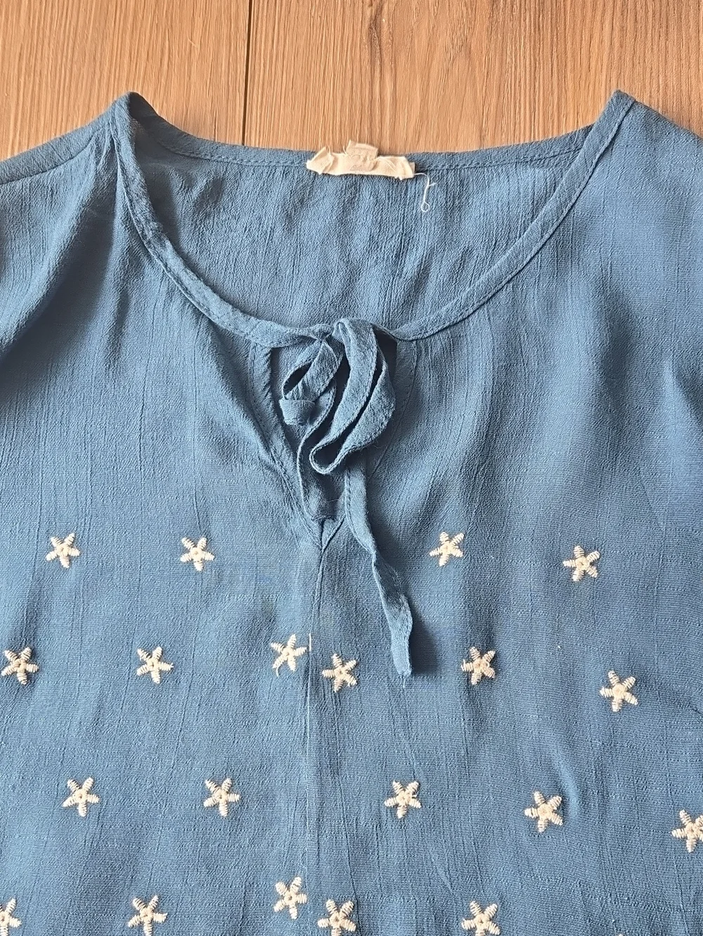Entro Embroidered Stars Baby Doll Top